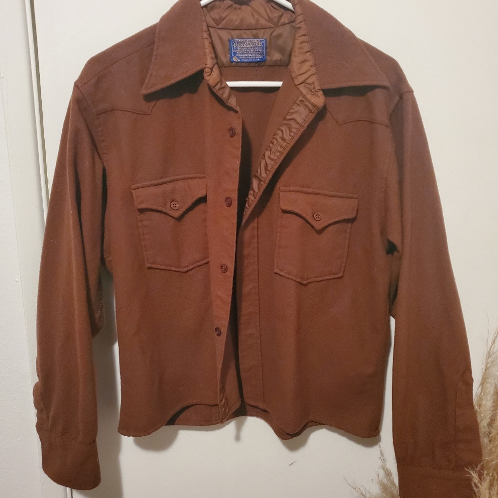 Pendleton womens wool coat vintage western shirt button up top jacket S L